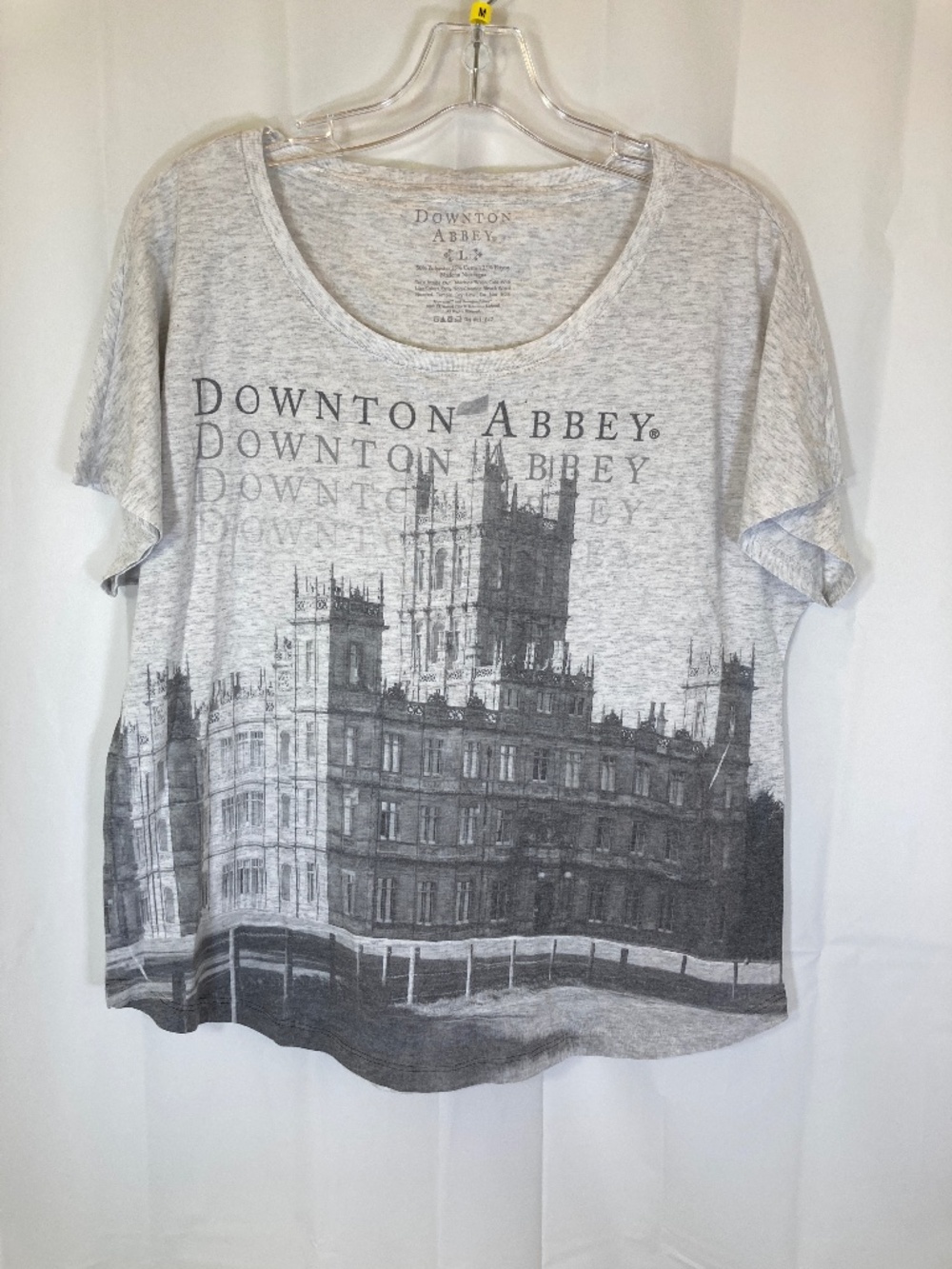 Downton Abbey Heather Gray Shirt Sz L Short Sleeve Highclaire Castle 2015